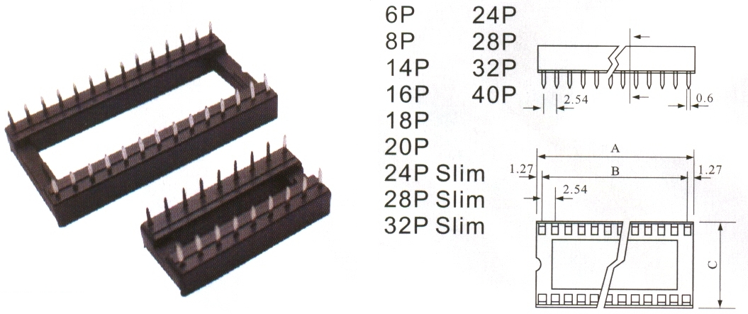 Resultado de imagem para soquete estampado 18 pinos datasheet